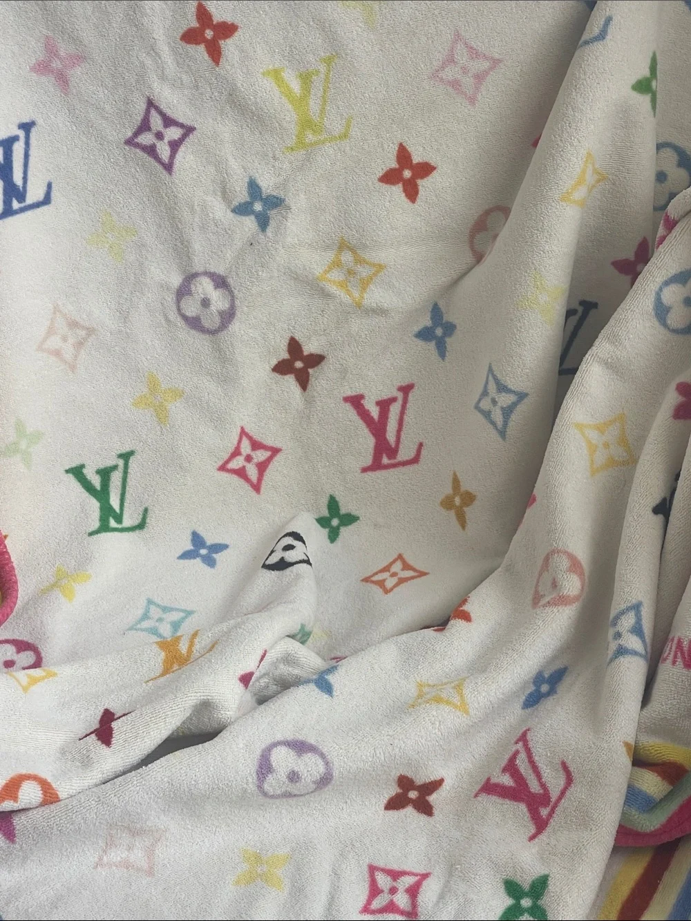 LOUIS VUITTON Vintage Murikami Multicolor Beach Towel